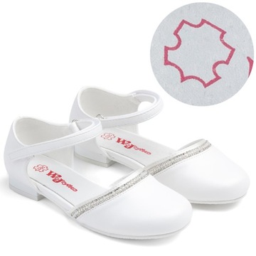 Buty komunijne dla dziewczynki wkł. SKÓRA półbuty RZEP Wojtyłko
