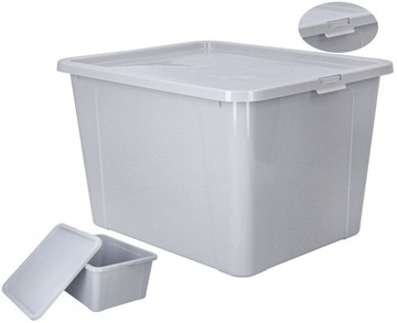 Pojemnik pudełko plastikowy z pokrywą na zabawki 20 l szary