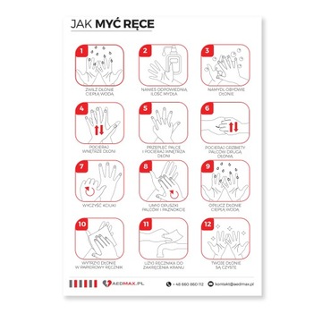 Tablica informacyjna - mycie rąk