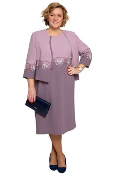 Elegancka liliowa garsonka z różami 54