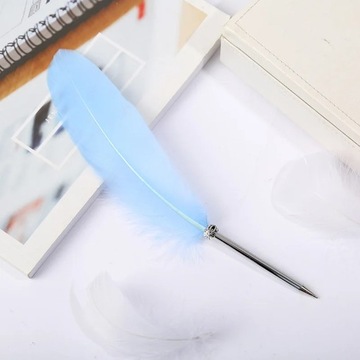PA100 Feather Ballpoint Pen Office School Student Writing Fountain Quill
