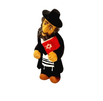 RĘCZNIE RZEŹBIONA FIGURKA DREWNIANA ŻYD - ŚREDNI 10CM - RÓŻNE MOTYWY