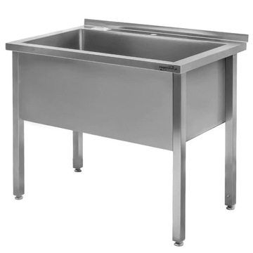 Zlew gastronomiczny JEDNOKOMOROWY zlewozmywak ze stali nierdzewnej 120x60