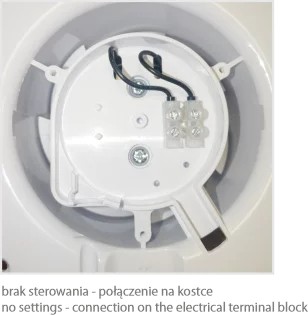 WENTYLATOR ŁAZIENKOWY CICHY 100 PANEL SZARY PLEXI STANDARD