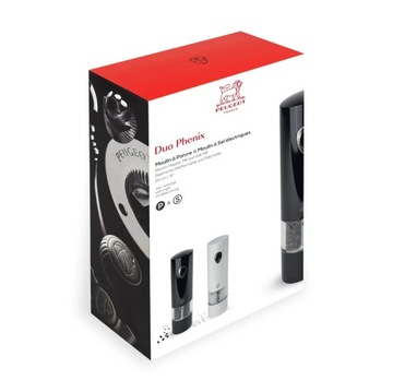 Komplet 2 młynków elektrycznych do soli i pieprzu zestaw 2w1 białe czarne