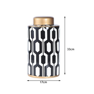 Фарфоровая подставка для растений из имбирной банки Керамическая ваза для цветов 17см x 17см x 33см