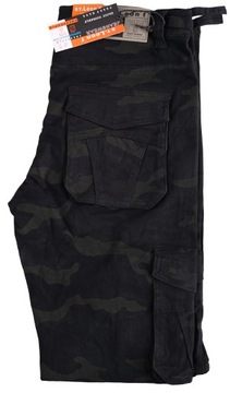 МУЖСКИЕ ЧЕРНЫЕ БРЮКИ-КАМУФЛЯЖНЫЕ БРЮКИ ST LEON WORK CARGO W35, ТАЛИЯ 92-96 СМ