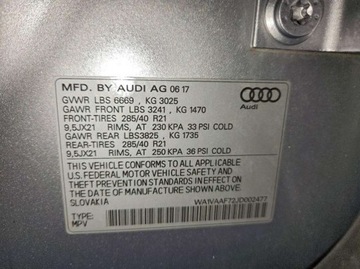 Audi Q7 II SUV 3.0 TFSI 333KM 2017 Audi Q7 3.0 V6 benzyna 333KM 4X4 wersja PRESTIGE z ubezpieczalni , mala sz, zdjęcie 13