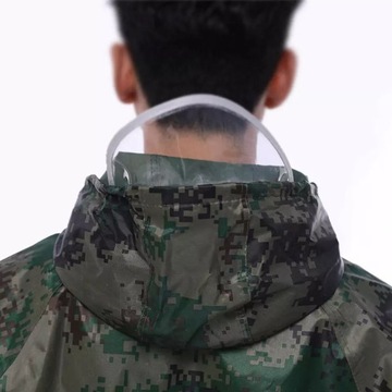 Камуфляжный плащ-накидка, длинная зеленая куртка для дождя