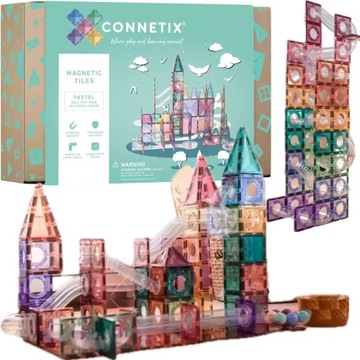CONNETIX BUILDER KLOCKI MAGNETYCZNE PASTEL BALL RUN KULODROM 106 EL.