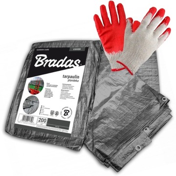 PLANDEKA 3x4 4x3 BARDZO GRUBA MOCNA WZMOCNIONA MORZOODPORNA SZARA 200g/m2