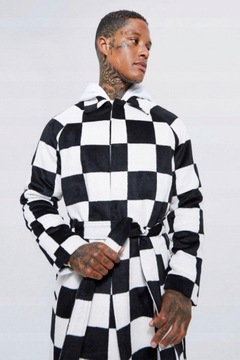 76c70 BOOHOOMAN DZIANINOWY PŁASZCZ OVERSIZE XL