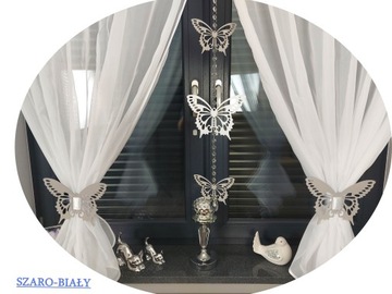 UPIĘCIE OZDOBNE AŻUROWE DO FIRAN ZASŁON MOTYLEK