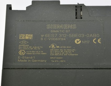 6ES7 312-5BE03-0AB0 Siemens SIMATIC S7-300 Sterownik PLC 6ES7953-8LF20-0AA0