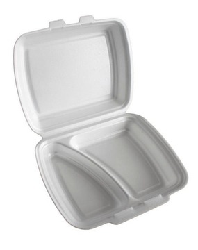 MENUBOX OBIADOWY DWUDZIELNY STYROPIAN(25)RED PLAST