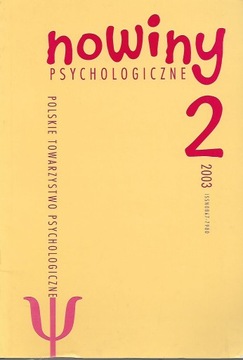 Nowiny psychologiczne 2 z 2003 [spis]