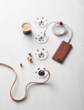 Розетка, утопленная в столешницу fi80 с зарядным устройством USB