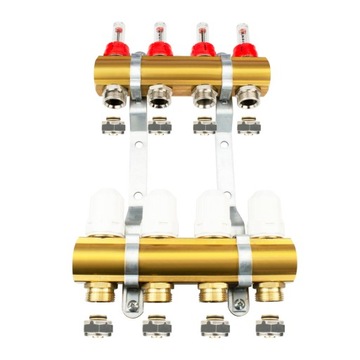 Коллектор на 4 отопительные установки, переходники PEX