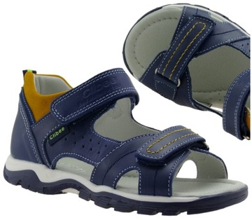 SKÓRZANE SANDAŁY CHŁOPIĘCE BUTY DZIECIĘCE SANDAŁKI NA RZEPY R. 26