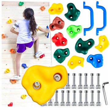 KAMIENIE WSPINACZKOWE dla dzieci DUŻE UCHWYTY DO WSPINACZKI KOLOROWE 10 SZT