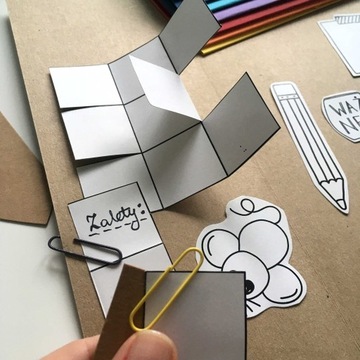 Комплект для подготовки лэпбука, А4, 2 папки, черная крафт-бумага