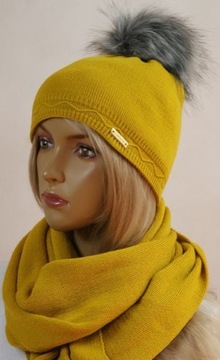 KOMPLET CZAPKA + KOMIN pompon # 12