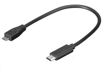 Kabel przewód USB C - USB micro KRÓTKI 20CM
