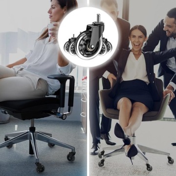 РЕЗИНОВЫЕ СИЛИКОНОВЫЕ КОЛЕСА ДЛЯ ПОВОРОТНОГО КРЕСЛА НАБОР ИЗ 5 ШТ.