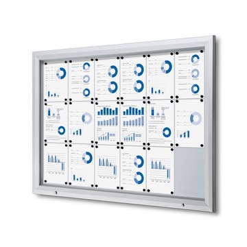 Zamykana gablota zewnętrzna podświetlana 15 x A4