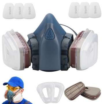 ZESTAW MASKA CHEMICZNA GAZOWA PRZECIWPYŁOWA OCHRONA 11w1