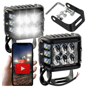 LAMPA ROBOCZA 12 LED HALOGEN 36W ZESTAW 2 SZTUKI DOŚWIETLENIE ZAKRĘTÓW POLA