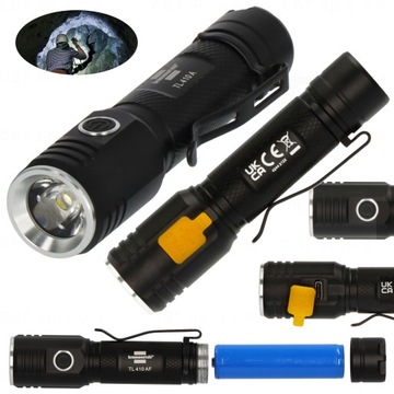 LATARKA REGULOWANA AKUMULATOROWA TAKTYCZNA 400 LUMENÓW IP44 WARSZTATOWA