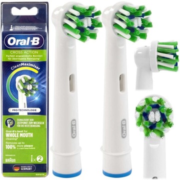 2X KOŃCÓWKI ORAL-B CROSS ACTION ORYGINALNE 100%