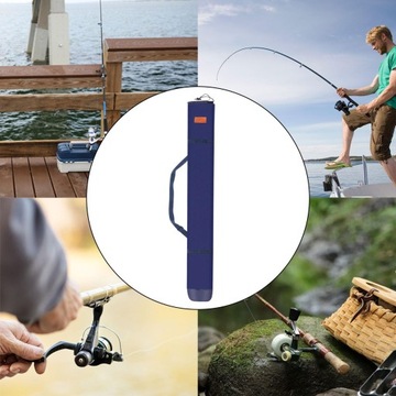 Pokrowiec na wędkę Składany przenośny 130cm Niebieski