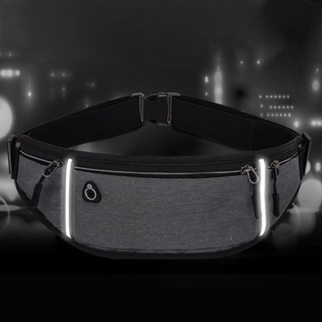 Torba biodrowa z paskiem do biegania Regulowany pasek Szary