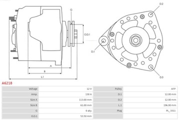 AS-PL ALTERNÁTOR 12V FIAT FREEMONT 2.0 JTD