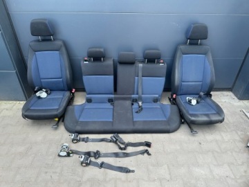 BMW E87 FOTELE KANAPA PASY NIEBIESKIE