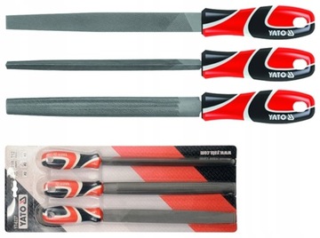 YATO ZESTAW PILNIKÓW DO METALU PŁASKI TRÓJKĄTNY PÓŁOKRĄGŁY 250MM 3EL YT6237