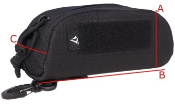 ФУТЛЯР ДЛЯ ОЧКОВ ЖЕСТКИЙ MOLLE КАРМАННЫЙ DOMINATOR С КАРАБИНОМ ЧЕРНЫЙ