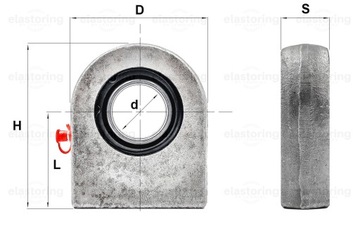 Проушина с подшипником Ø30мм под сварку (труба гидроцилиндра)