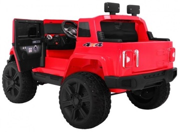 Детская аккумуляторная машина Могучий Джип Красный + 2-местный + привод 4х4