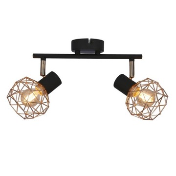 Lampa sufitowa listwa ścienna czarna klosz miedzia