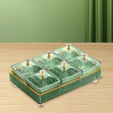 Фруктовая тарелка со съемной крышкой на 6 решеток Candy Green