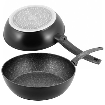 PATELNIA MARMUROWA GRUBA GŁĘBOKA WOK 32 CM INDUKCJA KAMILLE