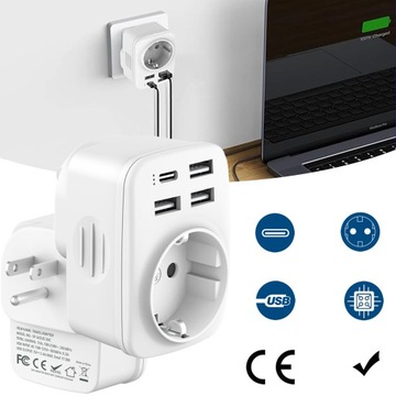 Eu-US PL PL Travel Adapter Plugcl Plugc