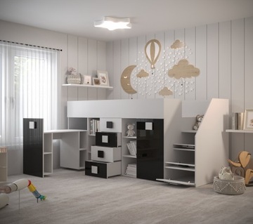 Łóżko piętrowe antresola TOLEDO 3 z biurkiem