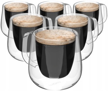 Двойное стеклянное тепловое дно для двойного эспрессо -кофе с ухой на 80 мл