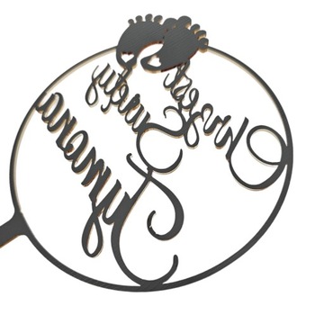 Золотой топпер на крещение с именем и ногами торт ИМЯ золотое зеркало