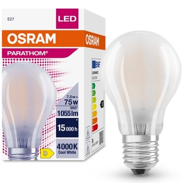 Żarówka LED E27 A60 7,5W 75W 4000K FILAMENT OSRAM