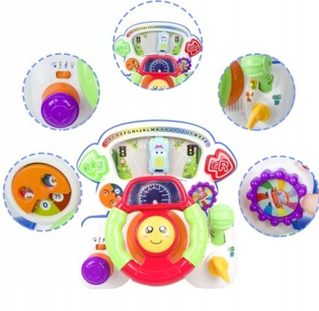 ИНТЕРАКТИВНЫЙ ОБРАЗОВАТЕЛЬНЫЙ РУЛЕВОЕ КОЛЕСО ЗВУКИ СВЕТ СИМУЛЯТОР ВОЖДЕНИЯ